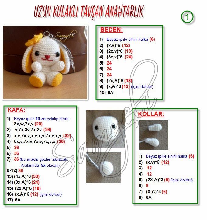-amigurumi-bunny-anahtarlik-ucretsiz-desen-8 Amigurumi Bunny Anahtarlık Ücretsiz Desen