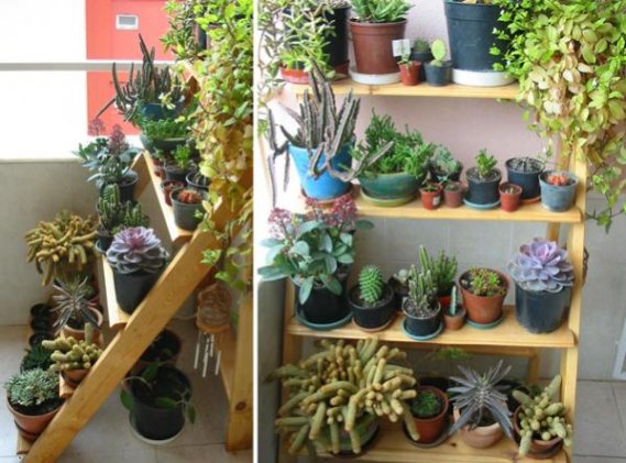 Balkon-İçin-Çiçeklik-Rafları Balkon Raf Sistemleri