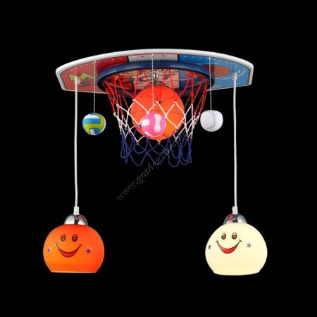 Basketbol-Toplu-Bebek-Odası-Aydınlatma-Avizesi Bebek Odası Avizeleri