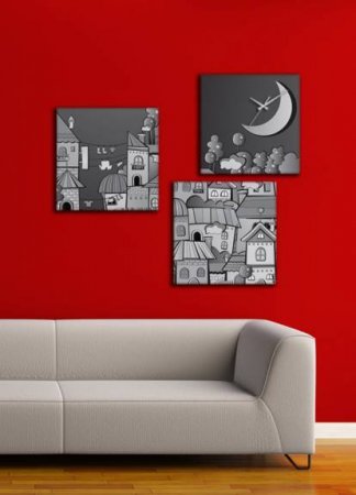 Dekoratif-Kare-Canvas-Duvar-Saati Canvas Duvar Saati Modelleri