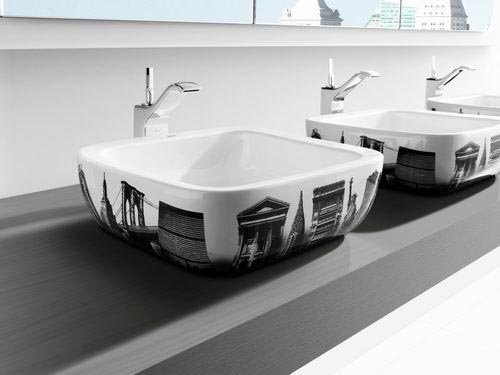 Dışı-desenli-şık-lavabo-modeli Modern Banyo Lavaboları