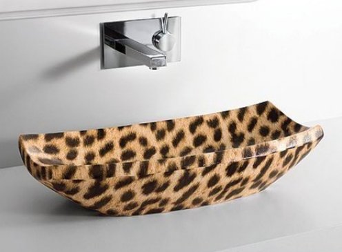 Leopar-desenli-lavabo-modeli Ev Dekorasyonunda Leopar Desen