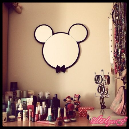 Mickey-Mouse-Bebek-Odası-Dekoratif-Ayna-Tasarımı Bebek Odaları İçin Dekoratif Aynalar