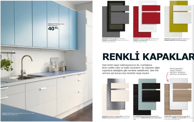 Renkli-Ikea-Mutfak-Dolap-Kapakları Ikea Mutfak Dolapları
