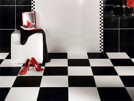 Siyah-Beyaz-Banyo-Fayans-Döşemesi Siyah Beyaz Banyo Fayans Modelleri