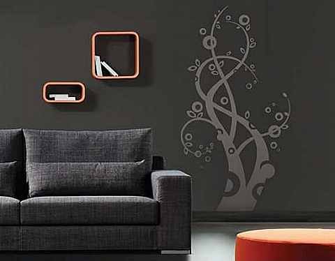 dal-desenli-duvar-sticker-modeli Modern Duvar Stickerları