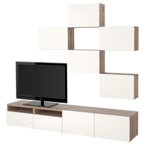 ikea-tv-ünitesi-2018-gri-boyalı-ceviz-görünümlü-parlak-beyaz-çıt-çıt-ray IKEA 2018 TV Ünitesi Modelleri