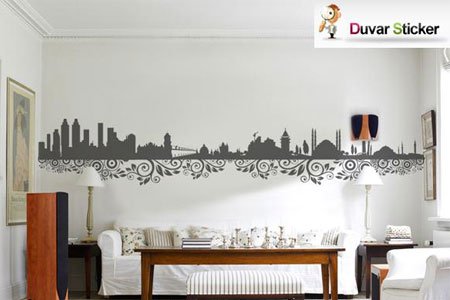 istanbul-desenli-duvar-stickırı Modern Duvar Stickerları