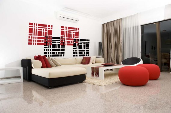 modern-salon-duvar-sticker-tasarımı Modern Duvar Stickerları