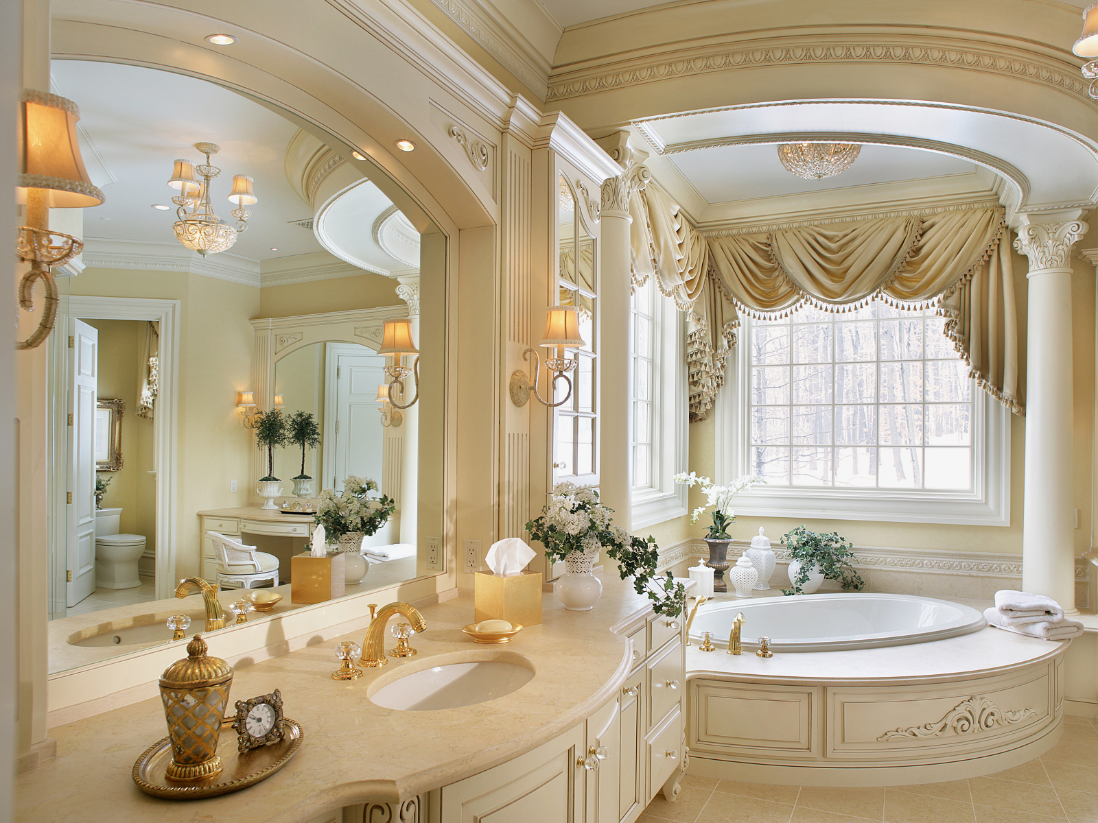 romantik-vintage-banyo-dekorasyonlari-2016-2017 Romantik Banyo Dekorasyon Önerileri