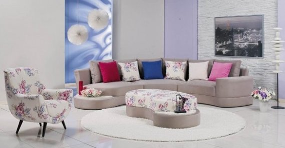 içek-Desenli-Yuvarlak-Koltuk-Modeli Çiçek Desenli Koltuk Takımları
